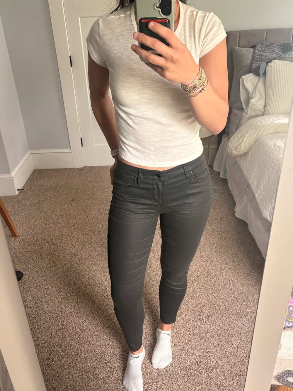 Ann Taylor The Coated Super Straight Jean Size 4